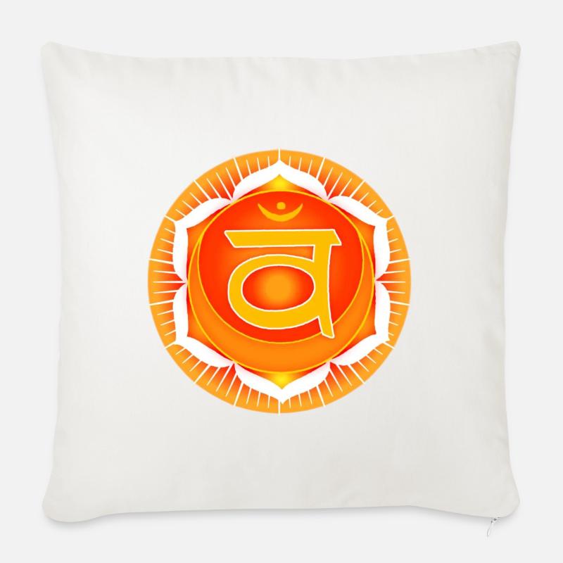 Sakralchakra Svadhisthana - Sofakissenbezug 45 x 45 cm - Naturweiß 