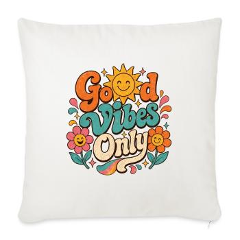 Good Vibe's Only Retro Floral - Sofa pillowcase 17,3'' x 17,3'' (45 x 45 cm) - natural white - Front