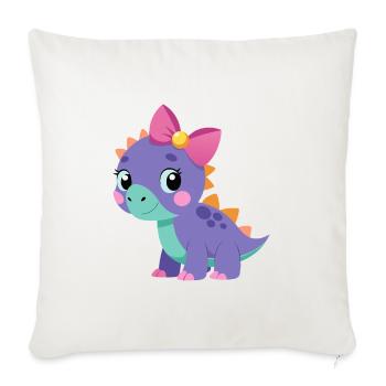 Tricératops fille - Housse de coussin décorative 45 x 45 cm - blanc nature - Devant