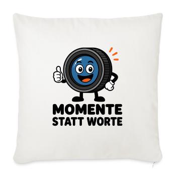Moments instead of words – comic lens with thumb - Sofa pillowcase 17,3'' x 17,3'' (45 x 45 cm) - natural white - Front