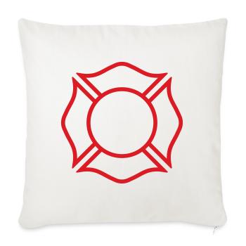 Symbole de sécurité du badge de ligne croisée maltais des pompiers - Housse de coussin décorative 45 x 45 cm - blanc nature - Devant