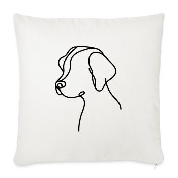 Dog with floppy ears sketch – cute animal motif - Sofa pillowcase 17,3'' x 17,3'' (45 x 45 cm) - natural white - Front