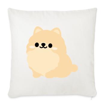 Petit poméranien pastel - Housse de coussin décorative 45 x 45 cm - blanc nature - Devant