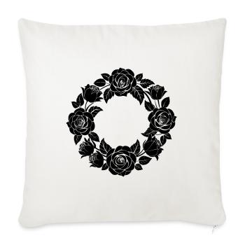 Rosenkranz - Sofakissenbezug 45 x 45 cm - Naturweiß  - Vorne