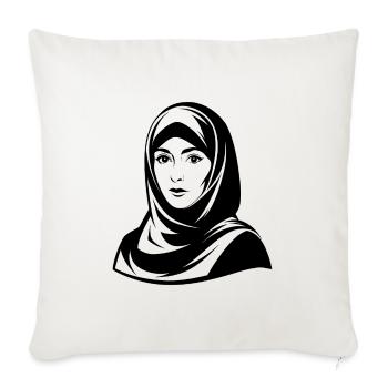 Hijab-Frau - Sofakissenbezug 45 x 45 cm - Naturweiß  - Vorne