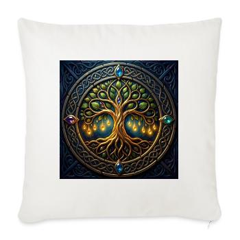 Mystic Tree mit Juwelen und Knoten - Sofakissenbezug 45 x 45 cm - Naturweiß  - Vorne