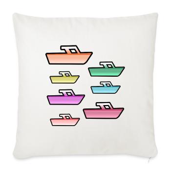 Motor boats - Sofa pillowcase 17,3'' x 17,3'' (45 x 45 cm) - natural white - Front