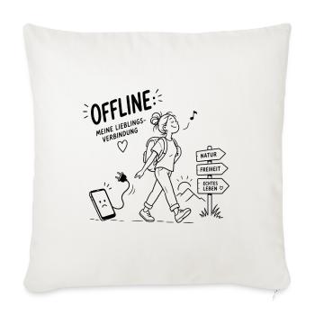 Offline Abenteuer Wanderin Pfadzeichen - Sofakissenbezug 45 x 45 cm - Naturweiß  - Vorne
