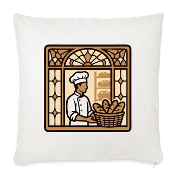 Baeckerei Shop Window Logo - Sofa pillowcase 17,3'' x 17,3'' (45 x 45 cm) - natural white - Front