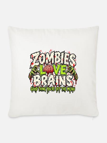 Das Zombie-Menü. - Sofakissenbezug 45 x 45 cm - Naturweiß 