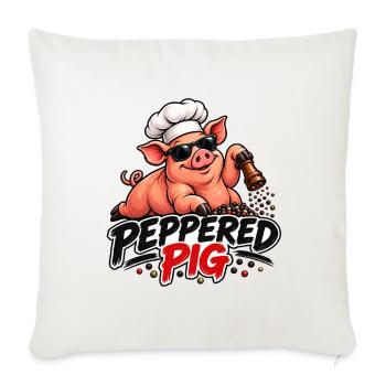 Peppered Pig Kochchef Cartoon - Sofakissenbezug 45 x 45 cm - Naturweiß  - Vorne