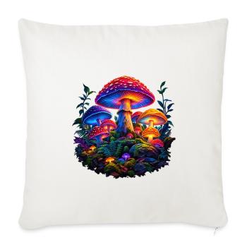 Magischer Pilz Neon Wald - Sofakissenbezug 45 x 45 cm - Naturweiß  - Vorne