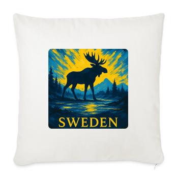 Schwedischer Elch im Abendlicht - Sofakissenbezug 45 x 45 cm - Naturweiß  - Vorne