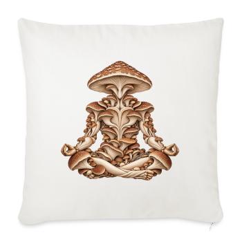 Pilz-Geist-Meditations-Tee - Sofakissenbezug 45 x 45 cm - Naturweiß  - Vorne