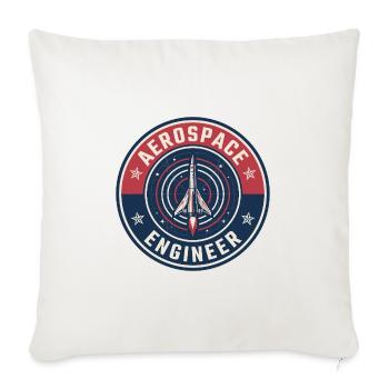 Vintage Aerospace Engineer Raketen-Orbitabzeichen oben - Sofakissenbezug 45 x 45 cm - Naturweiß  - Vorne