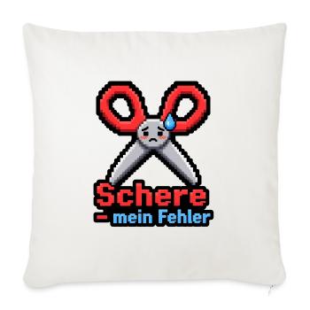 Schere mein Fehler Pixel Art Retro Gaming Shirt - Sofakissenbezug 45 x 45 cm - Naturweiß  - Vorne