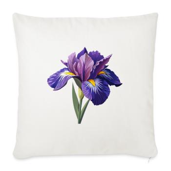 Irisblume - Sofakissenbezug 45 x 45 cm - Naturweiß  - Vorne
