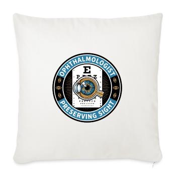 Augenarzt Snellen Akten-Abzeichen-Geschenk - Sofakissenbezug 45 x 45 cm - Naturweiß  - Vorne