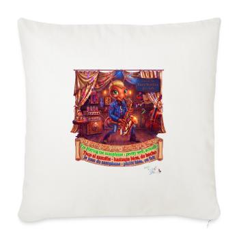 Ameise MALÚ Saxophon Retro Café Jazz Musik Pop Art - Sofakissenbezug 45 x 45 cm - Naturweiß  - Vorne