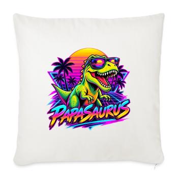  Papasaurus Dinosaurier Sonnenbrille Retro 80er - Sofakissenbezug 45 x 45 cm - Naturweiß  - Vorne