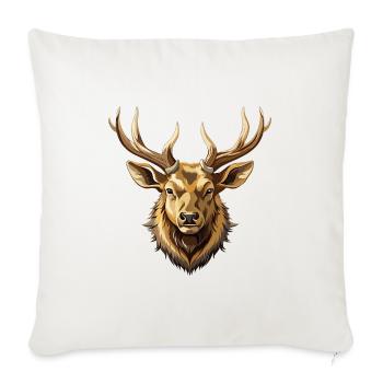 Männlicher Elch-Bullenkopf-Mount - Sofakissenbezug 45 x 45 cm - Naturweiß  - Vorne