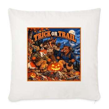 Trick oder Trail – Halloween Outdoor - Sofakissenbezug 45 x 45 cm - Naturweiß  - Vorne