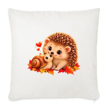 Igel & Schnecke - Sofakissenbezug 45 x 45 cm - Naturweiß  - Vorne