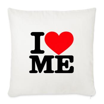 I Love Me – Selbstliebe Statement - Sofakissenbezug 45 x 45 cm - Naturweiß  - Vorne