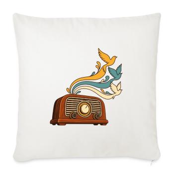 Radiowellen werden zu Vögeln - Sofakissenbezug 45 x 45 cm - Naturweiß  - Vorne