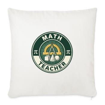 Vintage Mathematiklehrer-Gradmesser-Geometrie-Abzeichen oben - Sofakissenbezug 45 x 45 cm - Naturweiß  - Vorne
