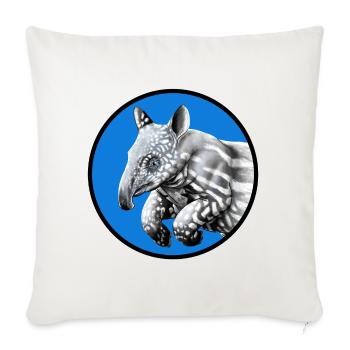 kleines Tapir in rundem kreis - Sofakissenbezug 45 x 45 cm - Naturweiß  - Vorne
