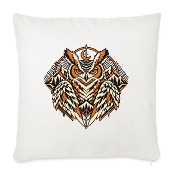 Nachtwächter Eule – Alpine Wildnis - Sofakissenbezug 45 x 45 cm - Naturweiß  - Vorne
