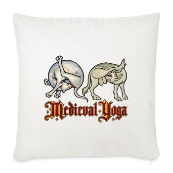 Mittelalterliches Yoga: Flexible Kreaturen - Sofakissenbezug 45 x 45 cm - Naturweiß  - Vorne
