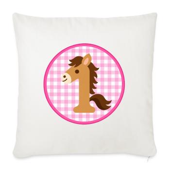Pferd vichy karo 1 - Sofakissenbezug 45 x 45 cm - Naturweiß  - Vorne