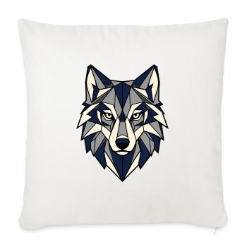 Geometrischer Wolf Kopf Dreiecke Vektor Shirt - Sofakissenbezug 45 x 45 cm - Naturweiß  - Vorne
