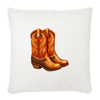 Cowgirl-Stiefel - Sofakissenbezug 45 x 45 cm - Naturweiß  - Vorne