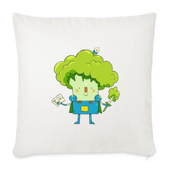 Brokkoliritter sagt Hallo! - Sofakissenbezug 45 x 45 cm - Naturweiß  - Vorne