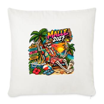 JGA Mallorca 2027 – Junggesellenabschied auf Malle - Sofakissenbezug 45 x 45 cm - Naturweiß  - Vorne
