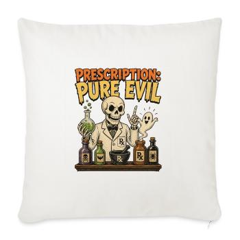 Rezept: Reines Böses – Lustige Halloween-Apotheke - Sofakissenbezug 45 x 45 cm - Naturweiß  - Vorne