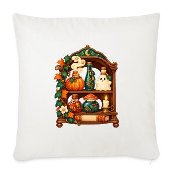 Verzaubertes Herbst-Halloween-Regal - Sofakissenbezug 45 x 45 cm - Naturweiß  - Vorne