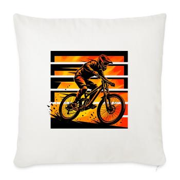 Retro Extreme Downhill Mountainbike Sunset Tee - Sofakissenbezug 45 x 45 cm - Naturweiß  - Vorne