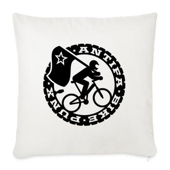 Antifa Bike Punks - Sofa pillowcase 17,3'' x 17,3'' (45 x 45 cm) - natural white - Front