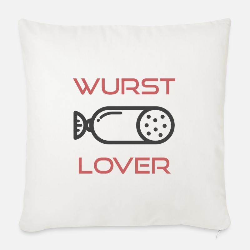 Wurst Lover - Barbecue BBQ Grill Fun - Sofakissenbezug 45 x 45 cm - Naturweiß 