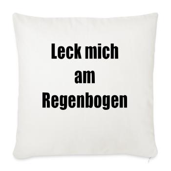 Leck mich am Regenbogen Geschenk Statement - Sofakissenbezug 45 x 45 cm - Naturweiß  - Vorne