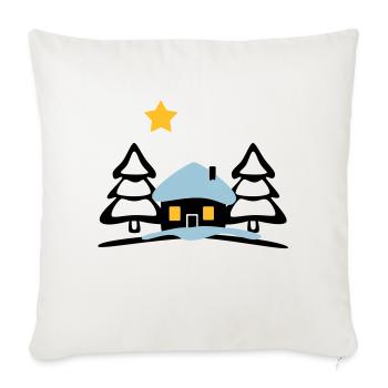 christmas house at North Pole - Sofa pillowcase 17,3'' x 17,3'' (45 x 45 cm) - natural white - Front