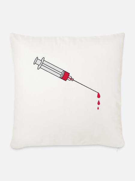 Blood Syringe - Sofakissenbezug 45 x 45 cm - Naturweiß