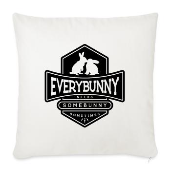 Every rabbit needs a rabbit cuddle Black - Sofa pillowcase 17,3'' x 17,3'' (45 x 45 cm) - natural white - Front