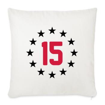 15 ans - Housse de coussin décorative 45 x 45 cm - blanc nature - Devant