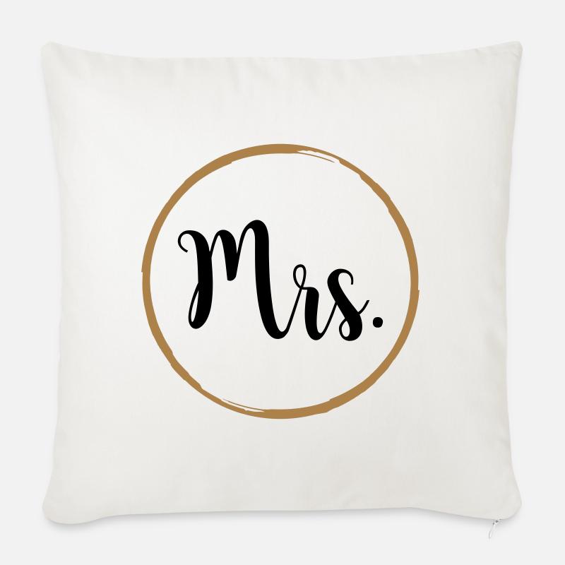 Mr Mrs Hochzeit Wedding - Sofakissenbezug 45 x 45 cm - Naturweiß 