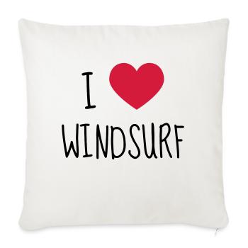 Windsurfing Windsurfen Sport Sportler Spieler - Sofakissenbezug 45 x 45 cm - Naturweiß  - Vorne